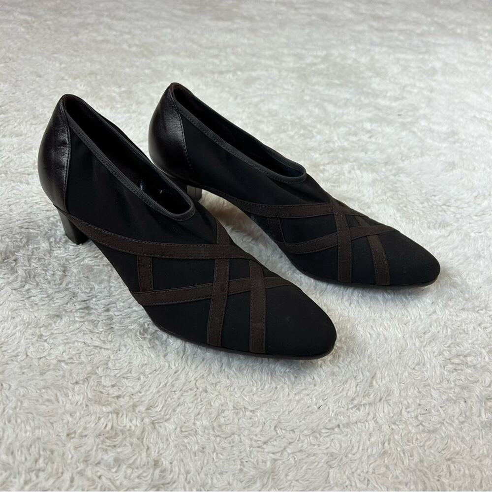 Prevata Vero Cuoio‎ brown pointed toe pump booties 6.5 AA narrow